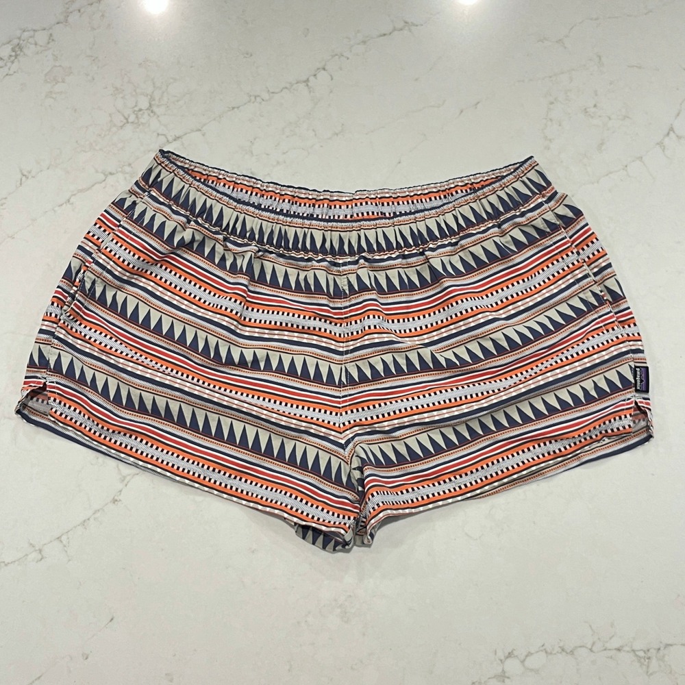 Patagonia Barely Baggies Shorts Womens L x 2.5" Aztec Print Pockets Gorpcore
